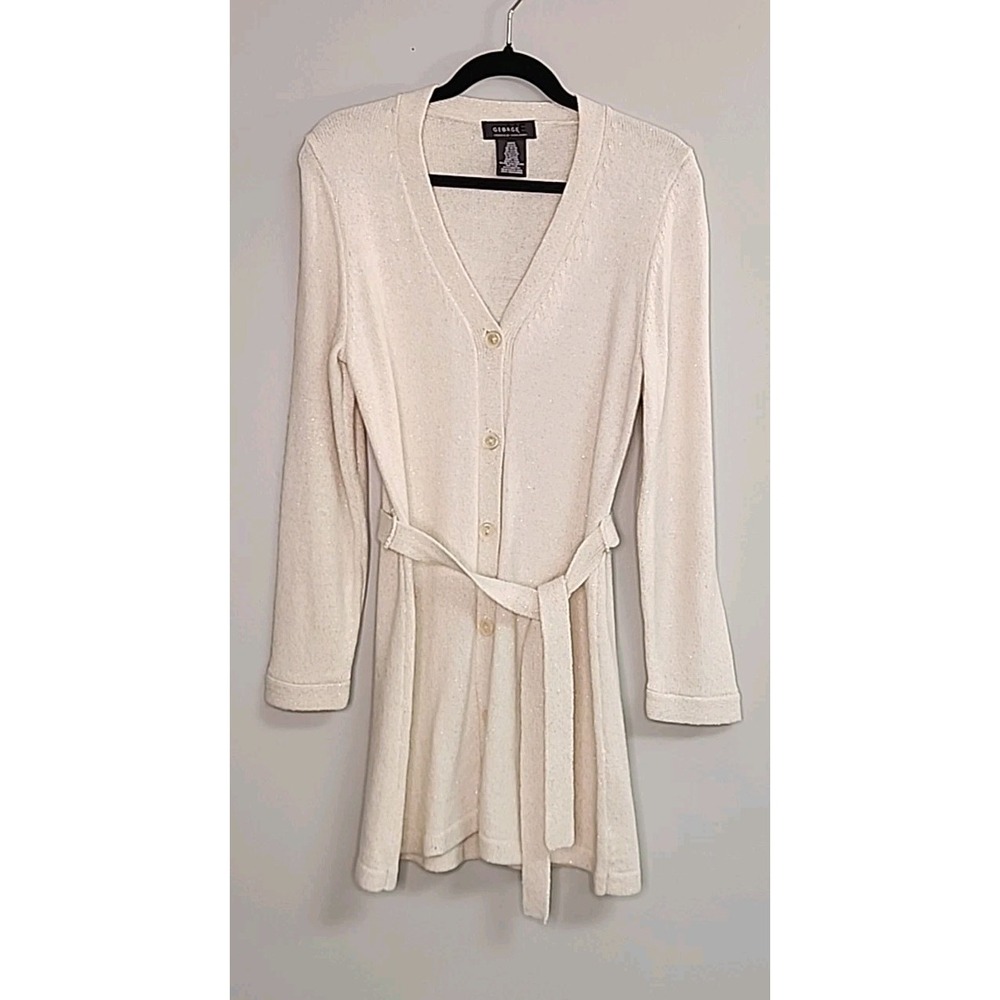 Vintage George Me Mark Eisen Cream V Neck Button Sweater Mini Dress Quite Luxury